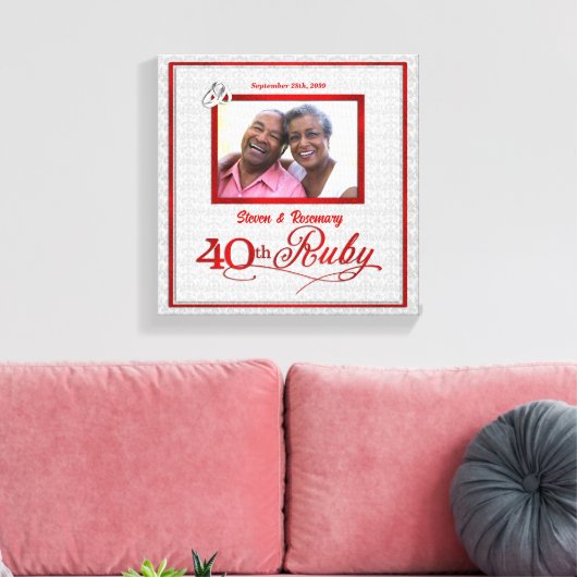 Ruby Wedding Jubileum 11x11-inch 40e foto Canvas Afdruk (Insitu (Woonkamer))