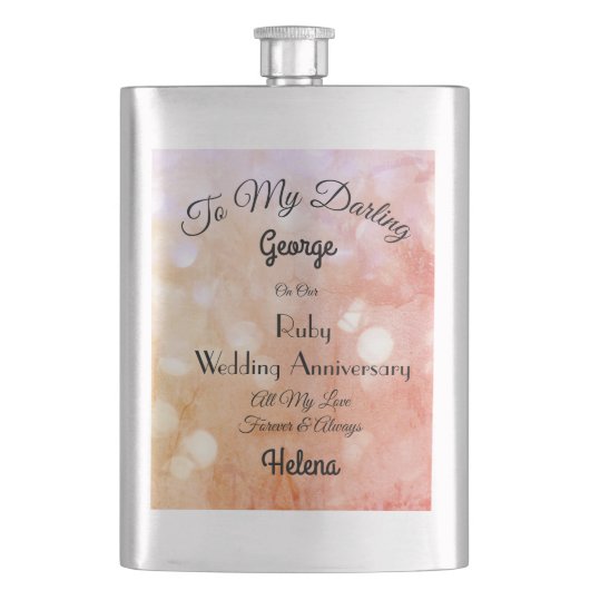 Ruby Wedding Jubileum Classic Flask Flacon (Voorkant)