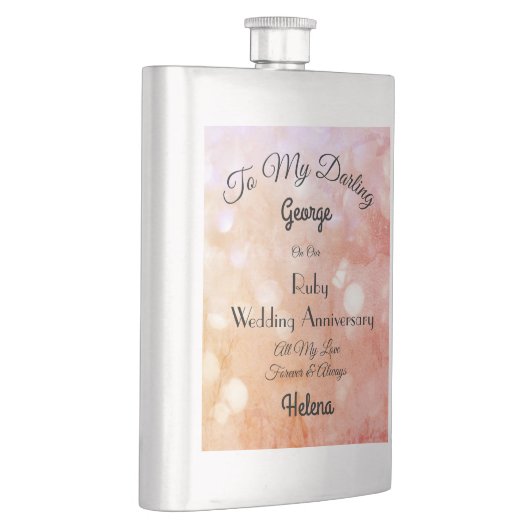 Ruby Wedding Jubileum Classic Flask Flacon (Rechts)