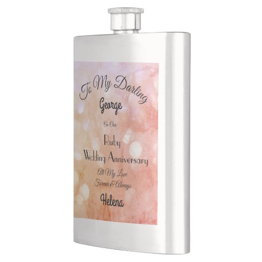 Ruby Wedding Jubileum Classic Flask Flacon (Links)