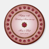 Ruby Wedding Jubileum Magnet (Voorkant)