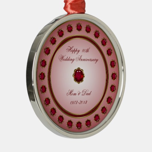 Ruby Wedding Jubileum Ornament (Rechts)
