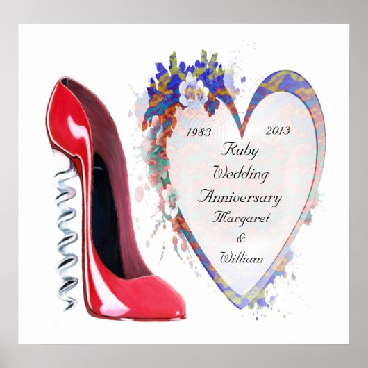 Ruby Wedding Jubileum Poster, met Poster (Voorkant)