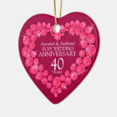 Ruby Wedding Jubileum red hart ornament (Links)