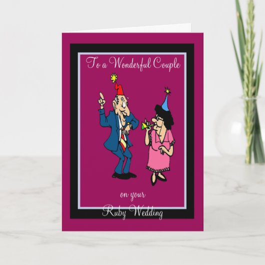 RUBY WEDDING JUBILEUM WENSKAART FEESTDAGEN KAART (Voorkant)