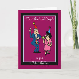 RUBY WEDDING JUBILEUM WENSKAART FEESTDAGEN KAART