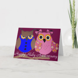 RUBY WEDDING JUBILEUM WENSKAART KAART