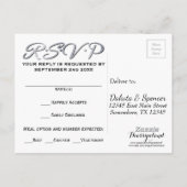 Ruby Wedding | RSVP Crimson Granaat Rood en Zwart  Uitnodiging Briefkaart (Achterkant)