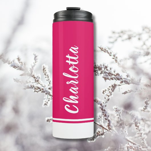 Ruby White | Elegant | Minimaal | GEPERSONALISEERD Thermosbeker