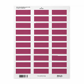 Ruby Wine Effen Kleur | Klassiek | Elegant Etiket (Full Sheet)