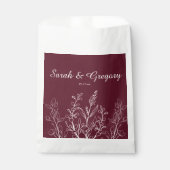 Ruby Wine Simple Boho Floral Bedankzakje (Voorkant)