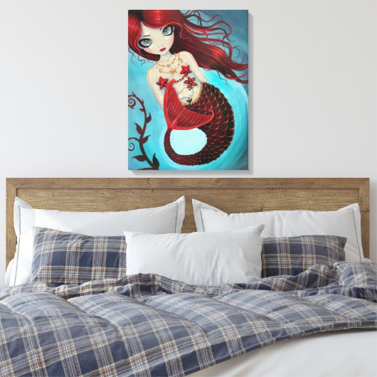 Ruby Zeemeermin Ingepakte Canvas Print (Insitu (Slaapkamer))