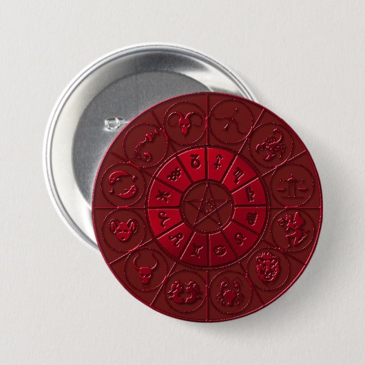 Ruby Zodiacal Button (Voorkant /achterkant)