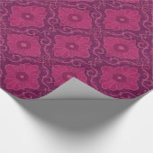 "Rubybloemen" bloementarabesque patroon Cadeaupapier (Hoek)