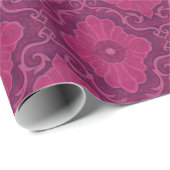 "Rubybloemen" bloementarabesque patroon Cadeaupapier (Rol Hoek)