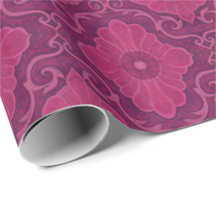 "Rubybloemen" bloementarabesque patroon Cadeaupapier