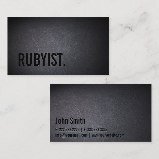 Rubyist RoR programmeur Bold Black Miniamlist Visitekaartje (Voorkant / Achterkant)