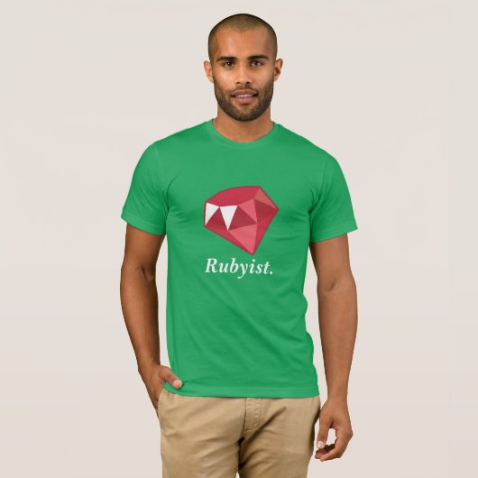 Rubyist Ruby Programmer Green Shirt (Voorkant volledig)