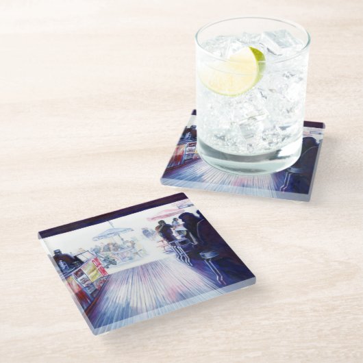 Ruby's, Coney Island, New York Glazen Onderzetter (Schuin)