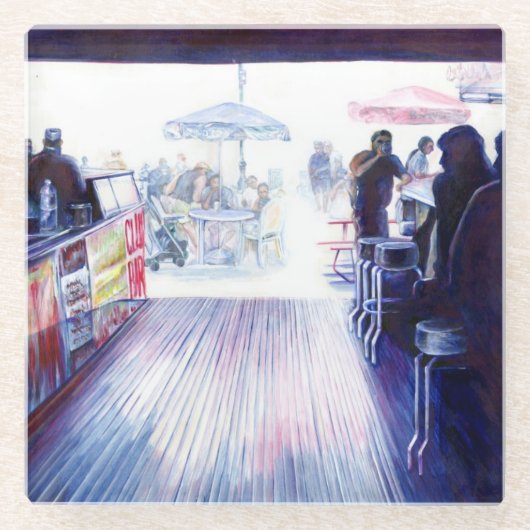 Ruby's, Coney Island, New York Glazen Onderzetter (Voorkant)