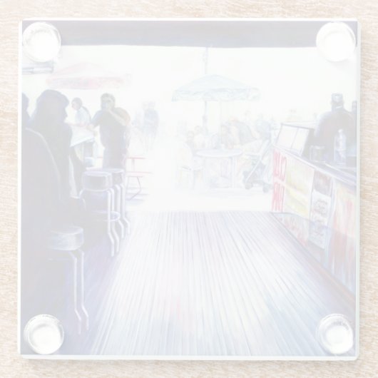 Ruby's, Coney Island, New York Glazen Onderzetter (Achterkant)