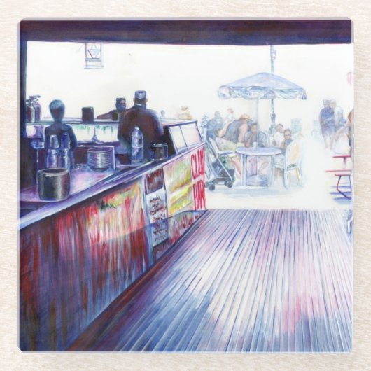 Ruby's, Coney Island, New York Glazen Onderzetter (Voorkant)