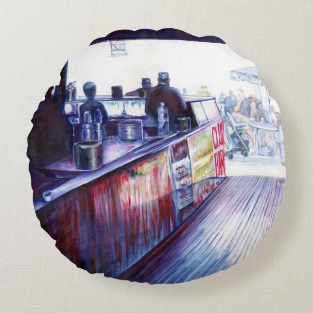 Ruby's, Coney Island, New York Rond Kussen (Voorkant)
