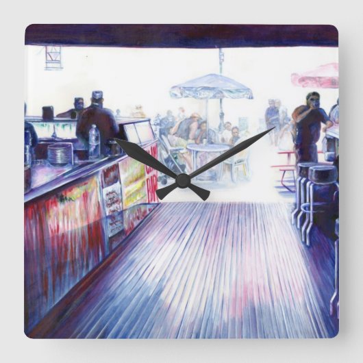 Ruby's, Coney Island, New York Vierkante Klok (Voorkant)