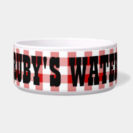 Ruby's Diner Dog's naam Rood & Witte cheques Bowl Voerbakje