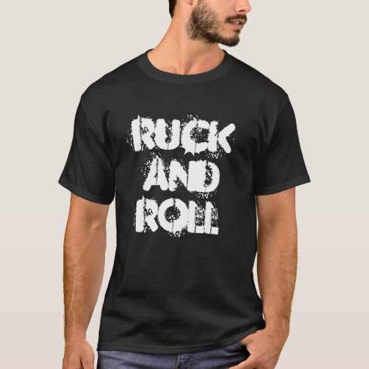 Ruck en Roll Mannen Middelgrote Rugby Slogan T Shi T-shirt (Voorkant)