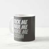 Ruck me Maul me make me Scrum Funny Rugby Sport Koffiemok (Voorkant links)
