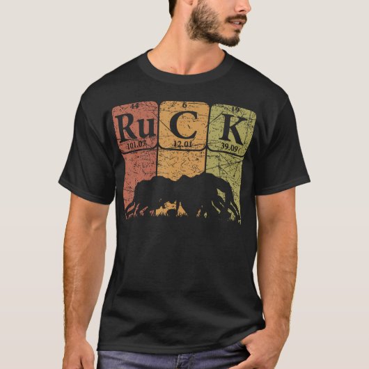 Ruck Rugby Periodic Table Elements Rugby Player T-shirt (Voorkant)