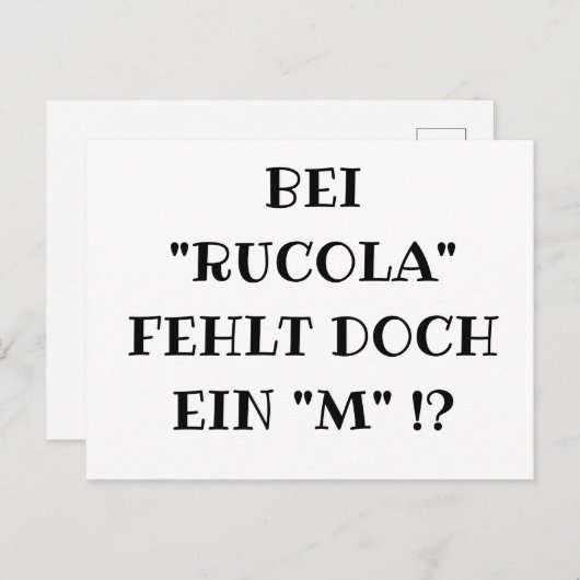 RUCOLA Fun Briefkaart (Voorkant / Achterkant)