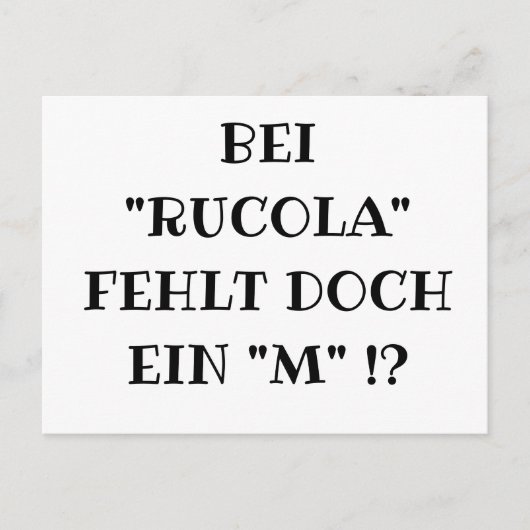 RUCOLA Fun Briefkaart (Voorkant)