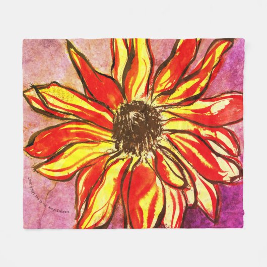 *'Rudbeckia Ablaze' Fleece Deken (Voorkant (Horizontaal))