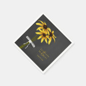 Rudbeckia Black Eyed Susan bloemen gebonden aan li Servet (Hoek)