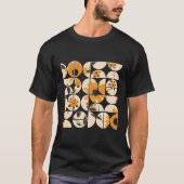 Rudbeckia Bloemen Geometrische halve cirkels T-shirt (Voorkant)