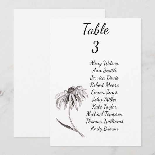 Rudbeckia bloemtrouwzitje kaart (Voorkant / Achterkant)