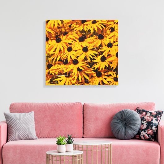 Rudbeckia Fulgida/Oranje Coneflower Canvas Afdruk (Insitu (Woonkamer))