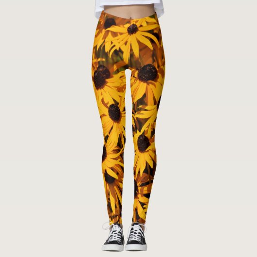 Rudbeckia Fulgida/Oranje Coneflower Leggings (Voorkant)