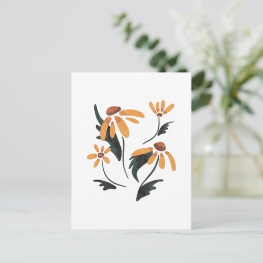 Rudbeckia Hirta Black-Eyed Susan Aesthetische bloe Feestdagenkaart (Staand voorkant)