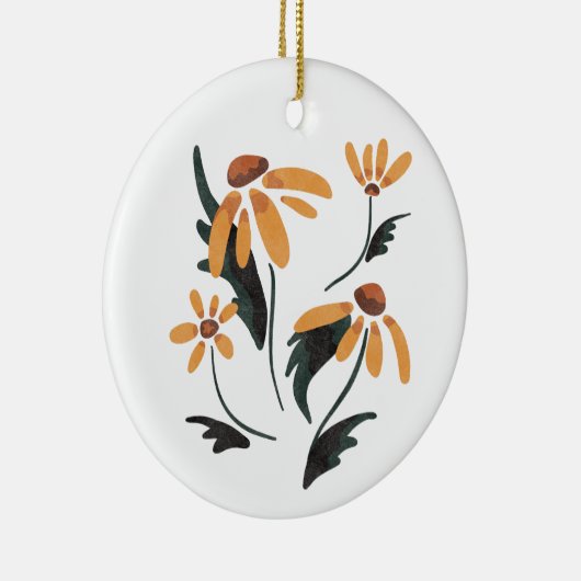 Rudbeckia Hirta Black-Eyed Susan Aesthetische bloe Keramisch Ornament (Rechts)