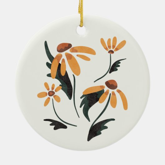 Rudbeckia Hirta Black-Eyed Susan Aesthetische bloe Keramisch Ornament (Achterkant)