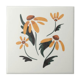 Rudbeckia Hirta Black-Eyed Susan Aesthetische bloe Tegeltje