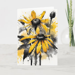 Rudbeckia - Waterverf bloemen Kaart