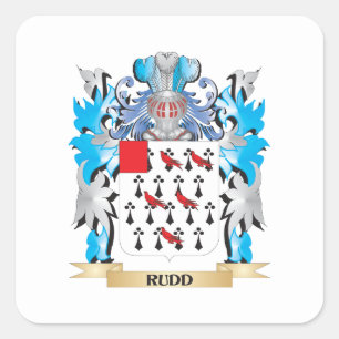 Rudd Wapenschild - Family Crest Vierkante Sticker