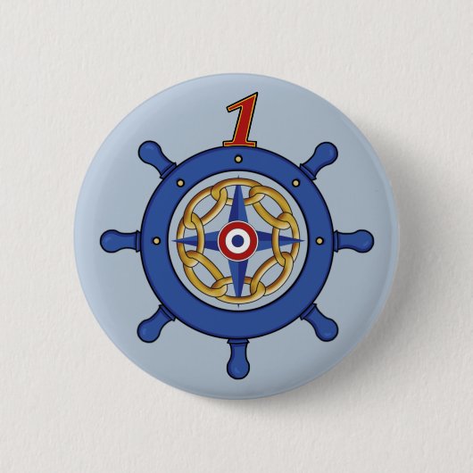 Rudder Logo Badge Ronde Button 5,7 Cm (Voorkant)
