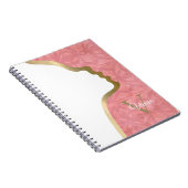 Ruddy Pink and Gold Face Monogram Name Notitieboek (Rechterzijde)