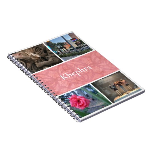 Ruddy Pink Batik Collage and Name Notitieboek (Rechterzijde)