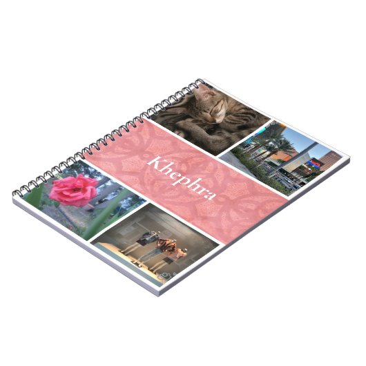 Ruddy Pink Batik Collage and Name Notitieboek (Linkerzijde)